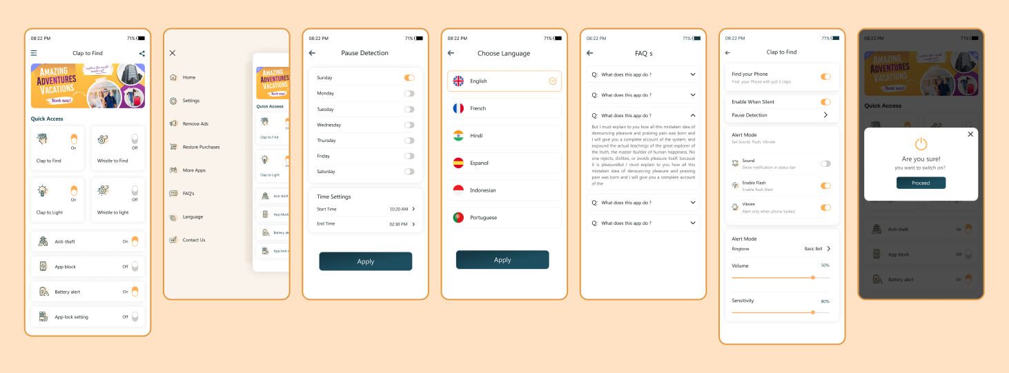 Clap To Find App UI/UX